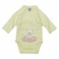 Preview: Milarda Baby Body Wickelbody Bär, grüngelb, Gr. 50-62